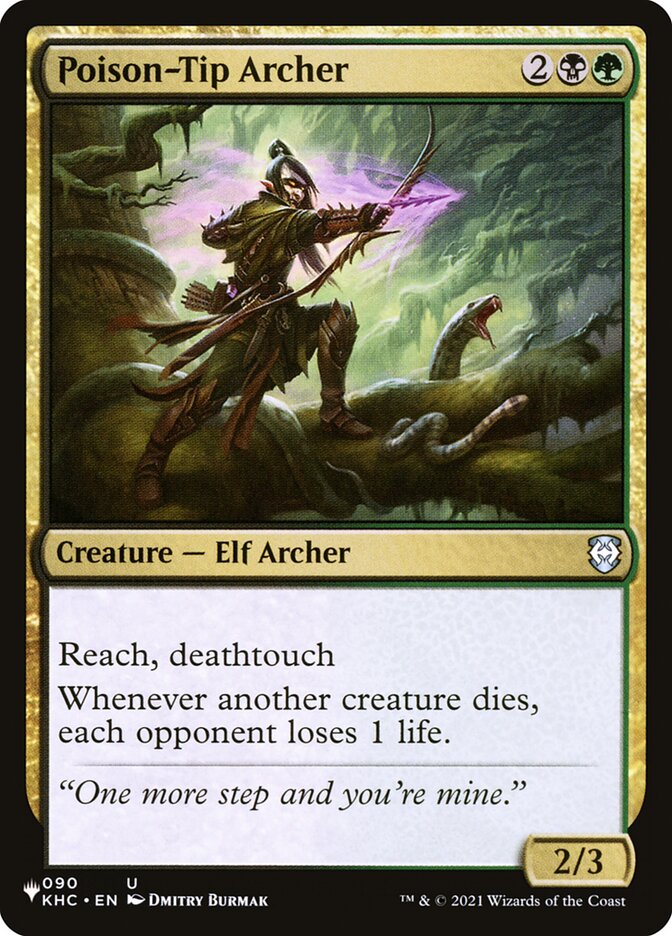 This Is An Image Of The Magic The Gathering Card Poison-Tip Archer From The Set Kaldheim Commander - Designed By Artist Dmitry Burmak