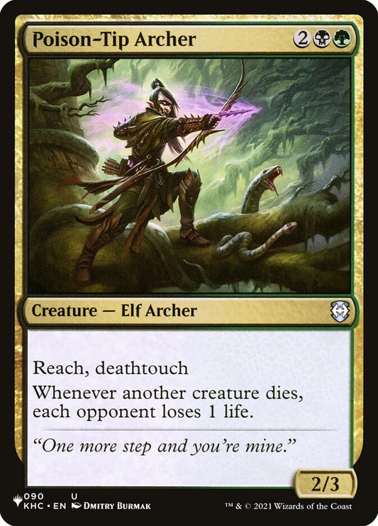 This Is An Image Of The Magic The Gathering Card Poison-Tip Archer From The Set Kaldheim Commander - Designed By Artist Dmitry Burmak
