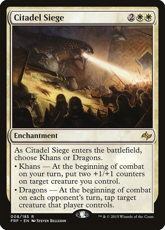 This Is An Image Of The Magic The Gathering Card Citadel Siege From The Set Midnight Hunt Commander - Designed By Artist Steven Belledin