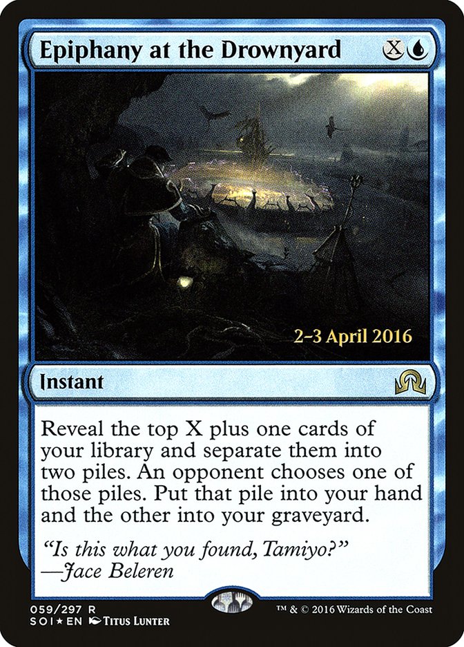 This Is An Image Of The Magic The Gathering Card Epiphany at the Drownyard From The Set Shadows over Innistrad - Designed By Artist Titus Lunter
