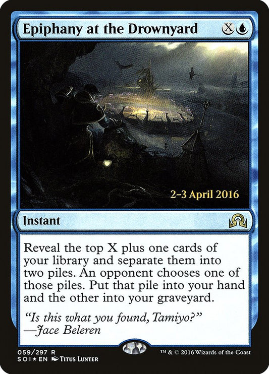 This Is An Image Of The Magic The Gathering Card Epiphany at the Drownyard From The Set Shadows over Innistrad - Designed By Artist Titus Lunter