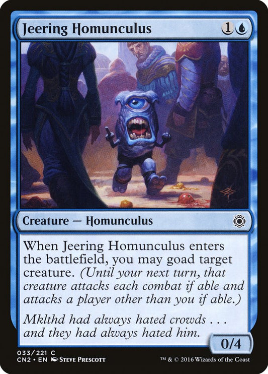 This Is An Image Of The Magic The Gathering Card Jeering Homunculus From The Set Ravnica: Clue Edition - Designed By Artist Steve Prescott