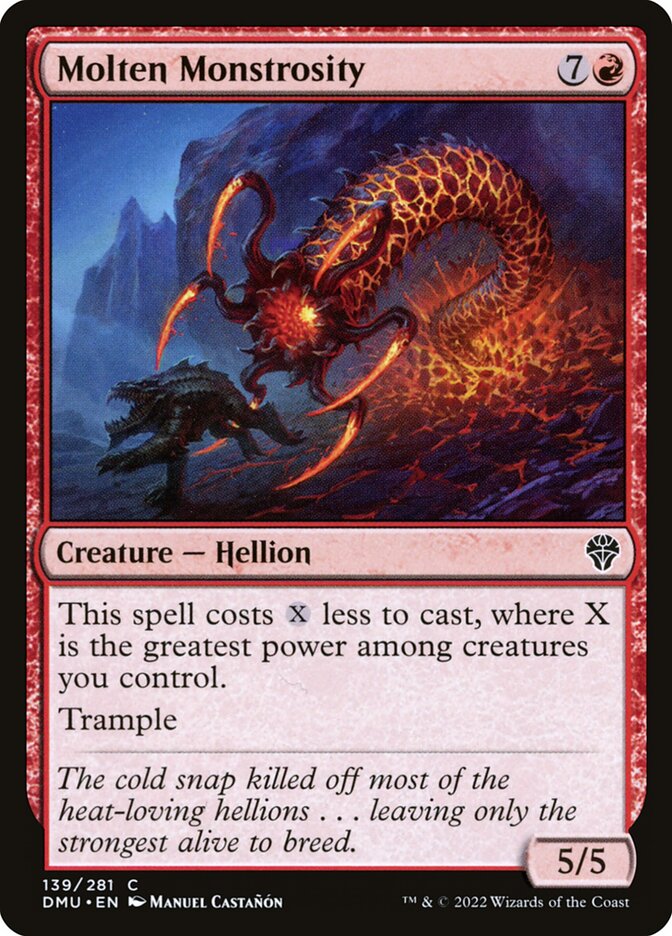 This Is An Image Of The Magic The Gathering Card Molten Monstrosity From The Set Dominaria United - Designed By Artist Manuel Castañón