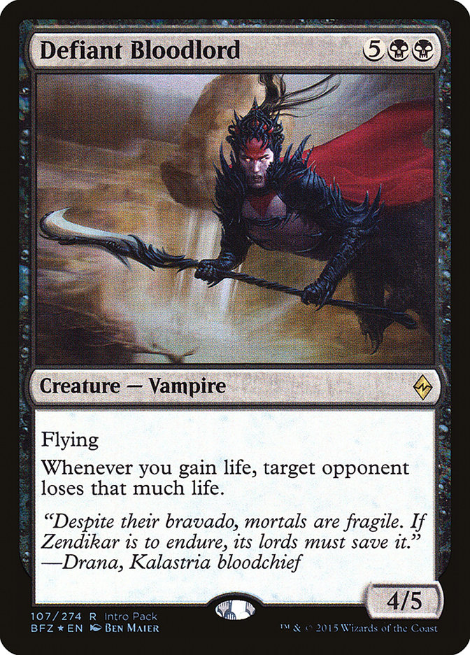 This Is An Image Of The Magic The Gathering Card Defiant Bloodlord From The Set Commander 2021 - Designed By Artist Craig J Spearing