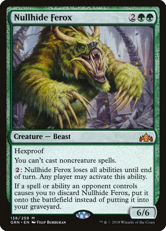 This Is An Image Of The Magic The Gathering Card Nullhide Ferox From The Set Guilds of Ravnica - Designed By Artist Filip Burburan