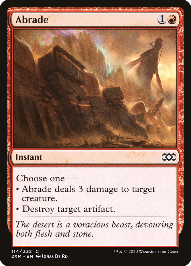 This Is An Image Of The Magic The Gathering Card Abrade From The Set Tarkir: Dragonstorm Commander - Designed By Artist Jonas De Ro