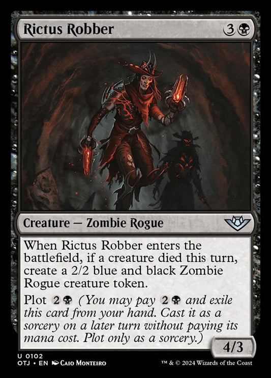 This Is An Image Of The Magic The Gathering Card Rictus Robber From The Set Outlaws of Thunder Junction - Designed By Artist Caio Monteiro