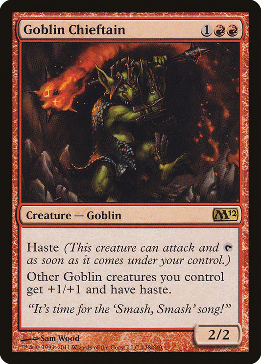 This Is An Image Of The Magic The Gathering Card Goblin Chieftain From The Set Jumpstart - Designed By Artist Sam Wood