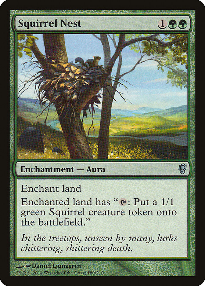 This Is An Image Of The Magic The Gathering Card Squirrel Nest From The Set Dominaria Remastered - Designed By Artist Daniel Ljunggren