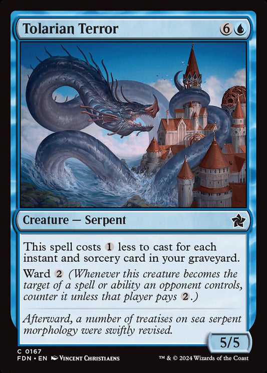 This Is An Image Of The Magic The Gathering Card Tolarian Terror From The Set Foundations - Designed By Artist Vincent Christiaens
