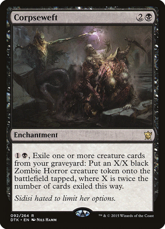 This Is An Image Of The Magic The Gathering Card Corpseweft From The Set Dragons of Tarkir - Designed By Artist Nils Hamm