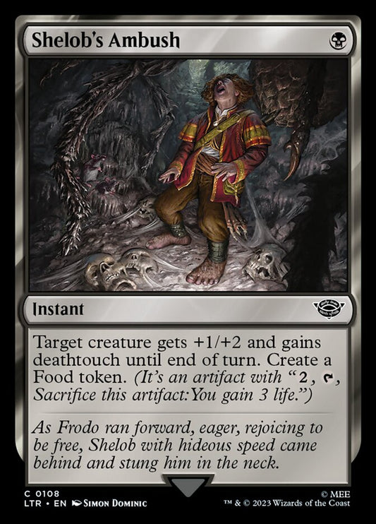 This Is An Image Of The Magic The Gathering Card Shelob's Ambush From The Set The Lord of the Rings: Tales of Middle-earth - Designed By Artist Simon Dominic