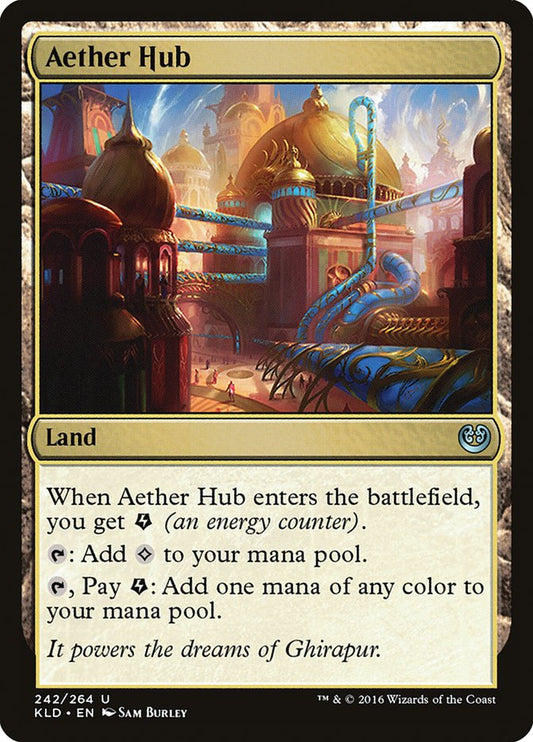 This Is An Image Of The Magic The Gathering Card Aether Hub From The Set Kaladesh - Designed By Artist Sam Burley