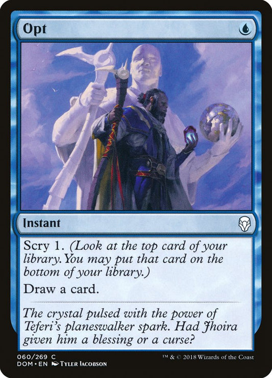 This Is An Image Of The Magic The Gathering Card Opt From The Set Tarkir: Dragonstorm Commander - Designed By Artist Craig J Spearing