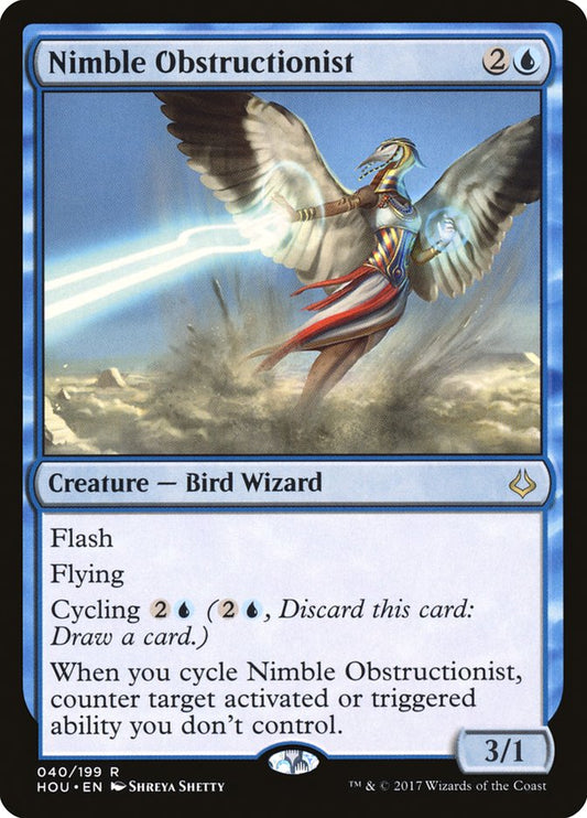 This Is An Image Of The Magic The Gathering Card Nimble Obstructionist From The Set Commander 2020 - Designed By Artist Shreya Shetty