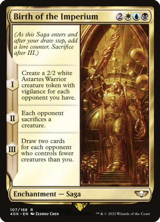 This Is An Image Of The Magic The Gathering Card Birth of the Imperium From The Set Warhammer 40,000 Commander - Designed By Artist Zezhou Chen
