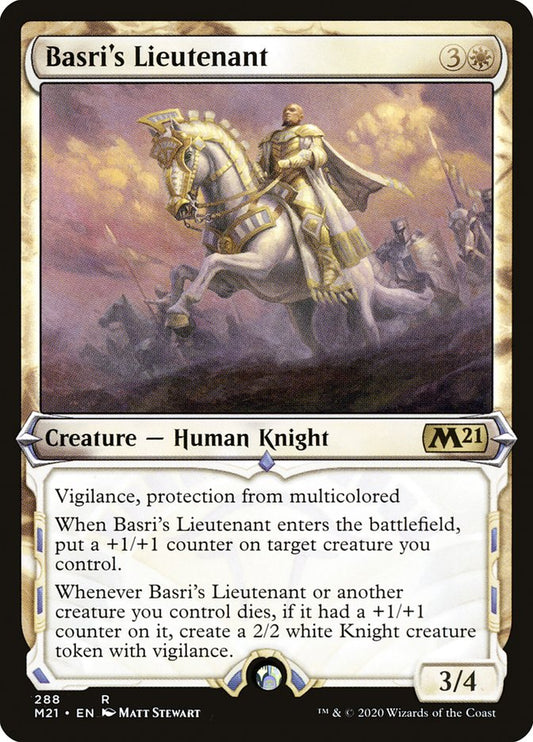 This Is An Image Of The Magic The Gathering Card Basri's Lieutenant From The Set Core Set 2021 - Designed By Artist Matt Stewart