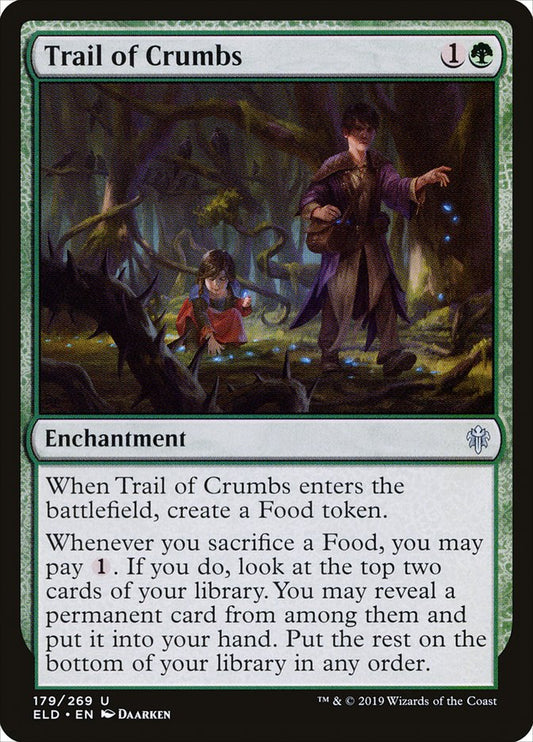This Is An Image Of The Magic The Gathering Card Trail of Crumbs From The Set Throne of Eldraine - Designed By Artist Daarken