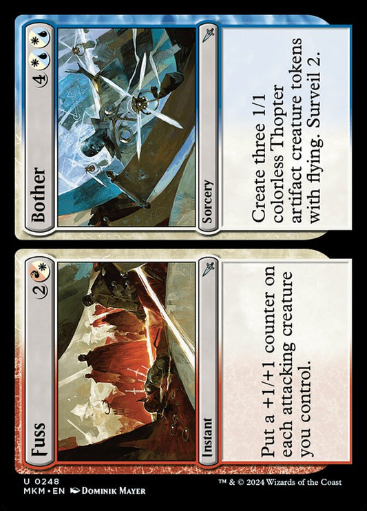 This Is An Image Of The Magic The Gathering Card Fuss // Bother From The Set Murders at Karlov Manor - Designed By Artist Dominik Mayer