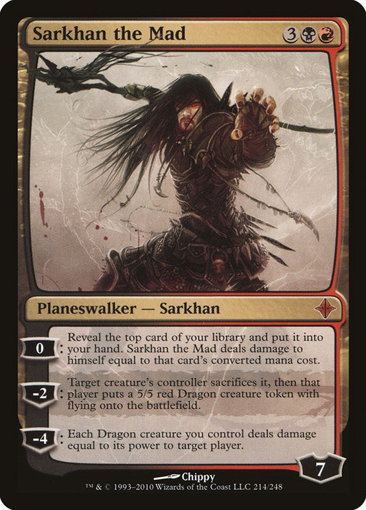 This Is An Image Of The Magic The Gathering Card Sarkhan the Mad From The Set Rise of the Eldrazi - Designed By Artist Chippy