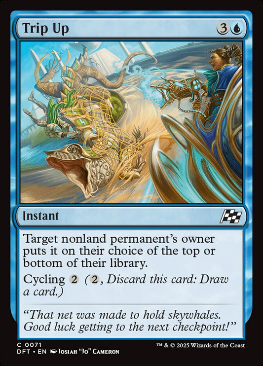 This Is An Image Of The Magic The Gathering Card Trip Up From The Set Aetherdrift - Designed By Artist Josiah "Jo" Cameron
