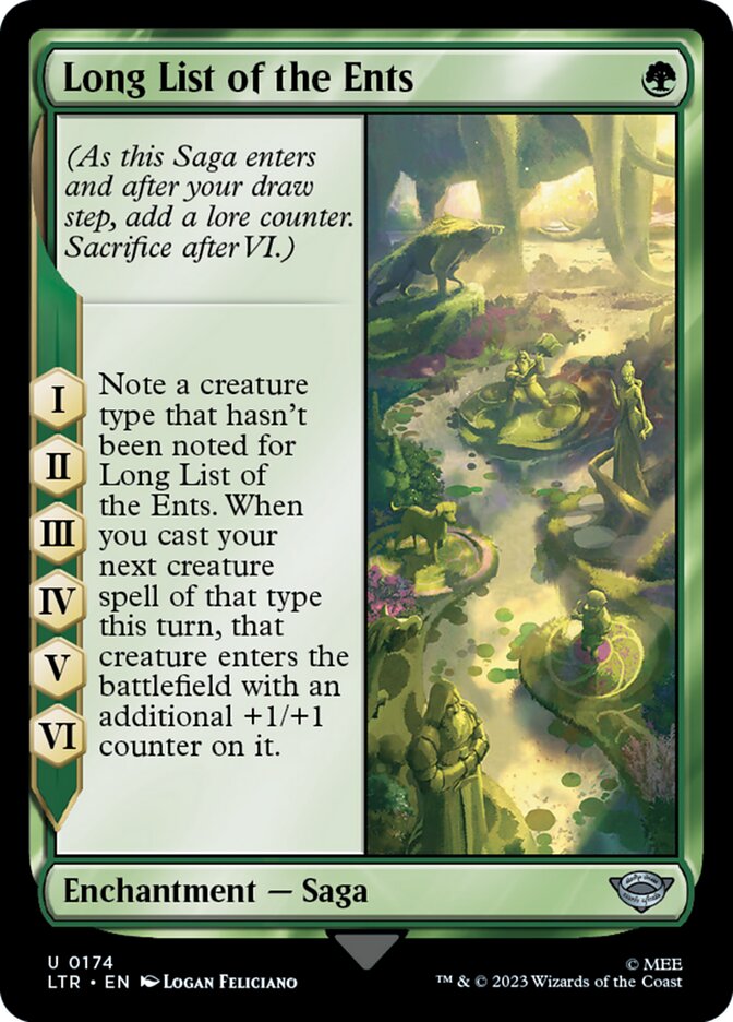 This Is An Image Of The Magic The Gathering Card Long List of the Ents From The Set The Lord of the Rings: Tales of Middle-earth - Designed By Artist Logan Feliciano