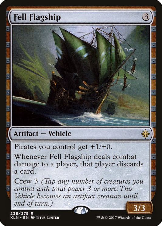 This Is An Image Of The Magic The Gathering Card Fell Flagship From The Set Ixalan - Designed By Artist Titus Lunter