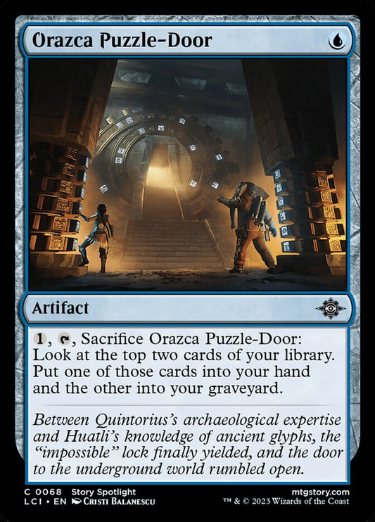 This Is An Image Of The Magic The Gathering Card Orazca Puzzle-Door From The Set The Lost Caverns of Ixalan - Designed By Artist Cristi Balanescu