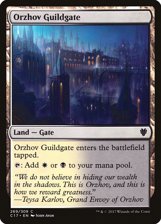 This Is An Image Of The Magic The Gathering Card Orzhov Guildgate From The Set Foundations - Designed By Artist John Avon