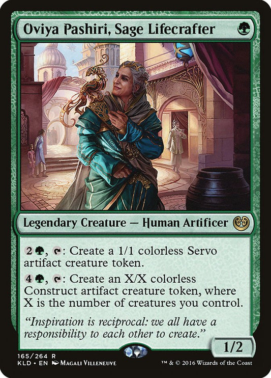 This Is An Image Of The Magic The Gathering Card Oviya Pashiri, Sage Lifecrafter From The Set Commander Masters - Designed By Artist Magali Villeneuve