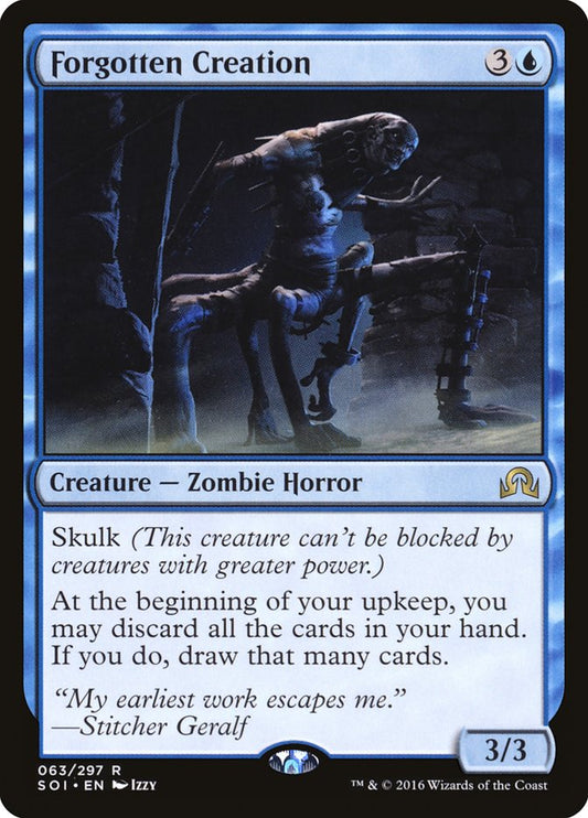 This Is An Image Of The Magic The Gathering Card Forgotten Creation From The Set Commander Legends: Battle for Baldur's Gate - Designed By Artist Izzy