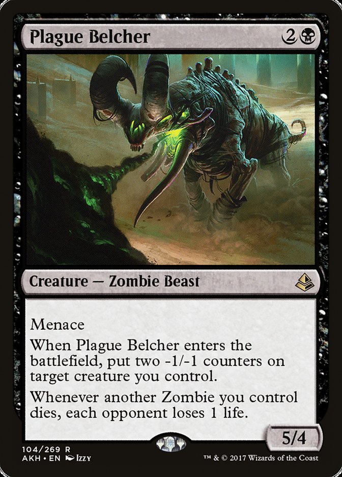 This Is An Image Of The Magic The Gathering Card Plague Belcher From The Set Amonkhet - Designed By Artist Izzy