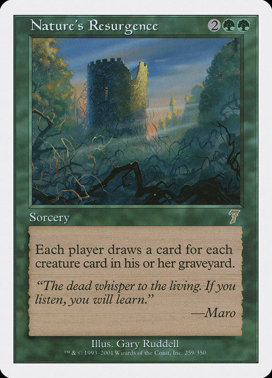 This Is An Image Of The Magic The Gathering Card Nature's Resurgence From The Set Seventh Edition - Designed By Artist Gary Ruddell
