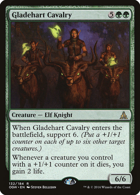This Is An Image Of The Magic The Gathering Card Gladehart Cavalry From The Set Duel Decks: Elves vs. Inventors - Designed By Artist Steven Belledin