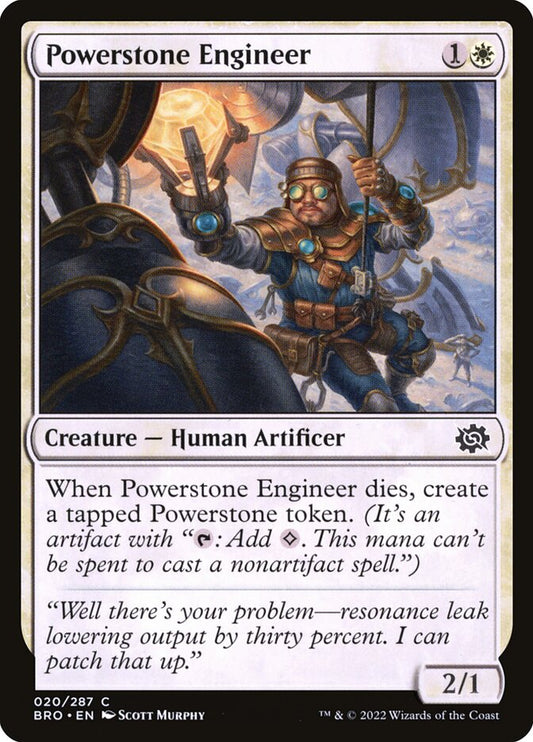 This Is An Image Of The Magic The Gathering Card Powerstone Engineer From The Set The Brothers' War - Designed By Artist Scott Murphy