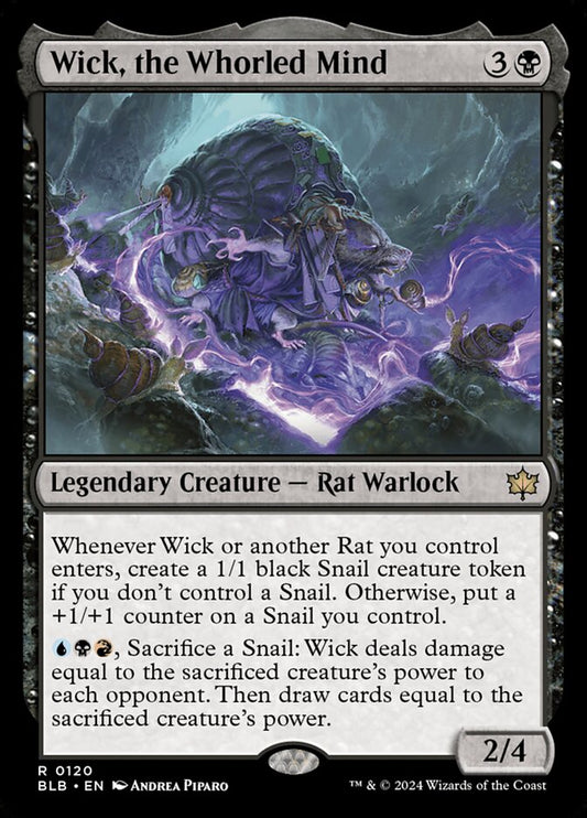 This Is An Image Of The Magic The Gathering Card Wick, the Whorled Mind From The Set Bloomburrow - Designed By Artist Andrea Piparo