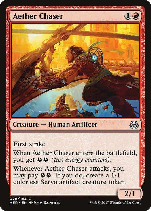 This Is An Image Of The Magic The Gathering Card Aether Chaser From The Set Aether Revolt - Designed By Artist Jason Rainville