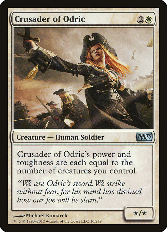 This Is An Image Of The Magic The Gathering Card Crusader of Odric From The Set Innistrad Remastered - Designed By Artist Michael Komarck
