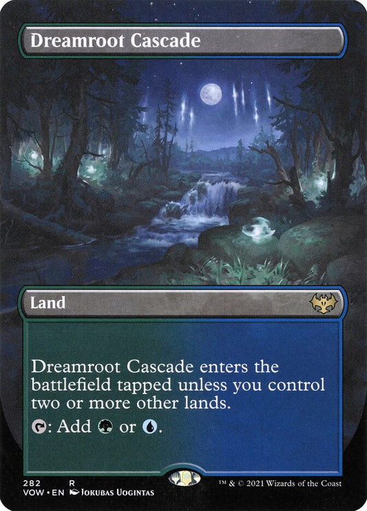 This Is An Image Of The Magic The Gathering Card Dreamroot Cascade From The Set Tarkir: Dragonstorm Commander - Designed By Artist Sam Burley