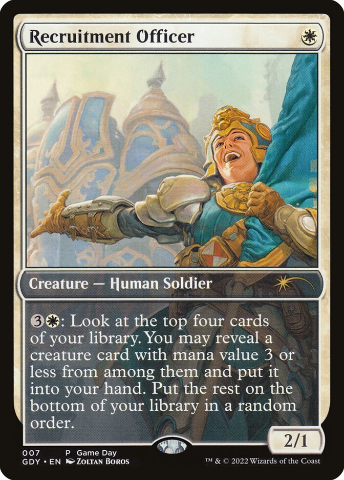 This Is An Image Of The Magic The Gathering Card Recruitment Officer From The Set The Brothers' War - Designed By Artist Johan Grenier