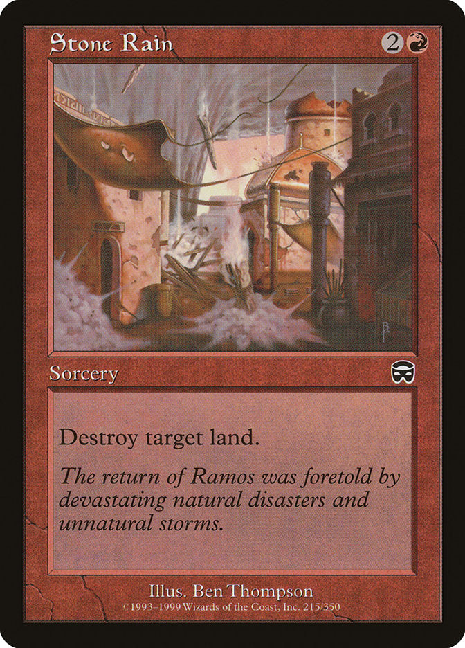 This Is An Image Of The Magic The Gathering Card Stone Rain From The Set Ninth Edition - Designed By Artist John Matson