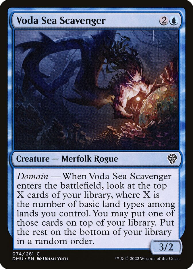 This Is An Image Of The Magic The Gathering Card Voda Sea Scavenger From The Set Dominaria United - Designed By Artist Uriah Voth
