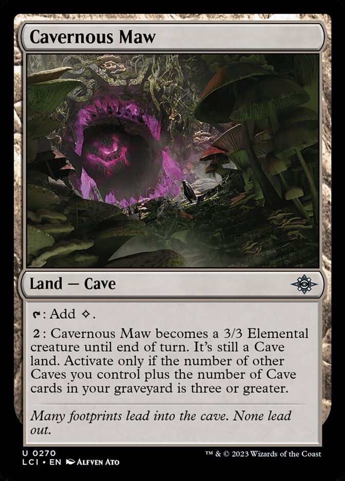 This Is An Image Of The Magic The Gathering Card Cavernous Maw From The Set The Lost Caverns of Ixalan - Designed By Artist Alfven Ato