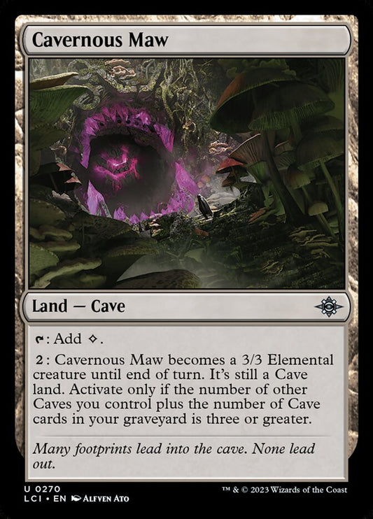 This Is An Image Of The Magic The Gathering Card Cavernous Maw From The Set The Lost Caverns of Ixalan - Designed By Artist Alfven Ato