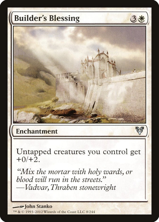 This Is An Image Of The Magic The Gathering Card Builder's Blessing From The Set Avacyn Restored - Designed By Artist John Stanko