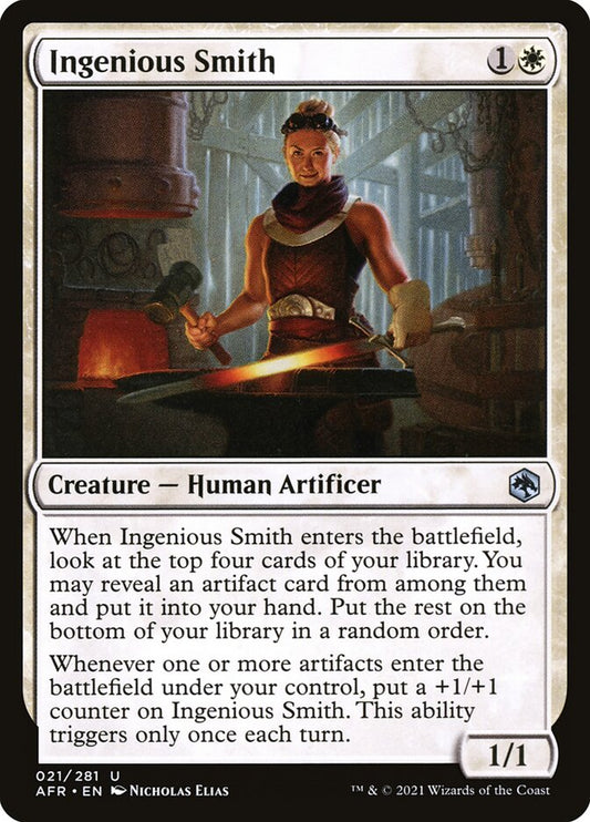 This Is An Image Of The Magic The Gathering Card Ingenious Smith From The Set Adventures in the Forgotten Realms - Designed By Artist Nicholas Elias