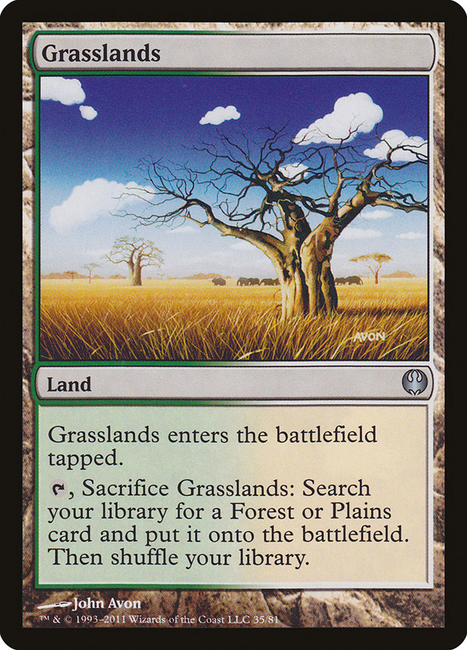This Is An Image Of The Magic The Gathering Card Grasslands From The Set Commander Masters - Designed By Artist John Avon