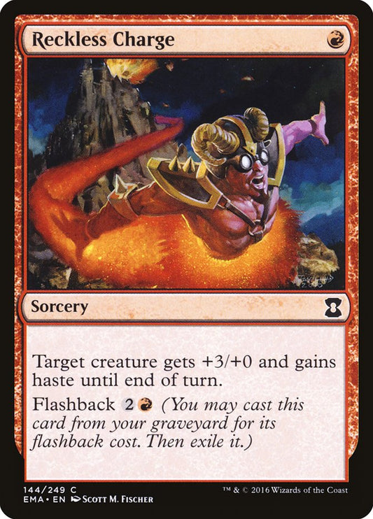 This Is An Image Of The Magic The Gathering Card Reckless Charge From The Set Modern Horizons - Designed By Artist Steve Argyle