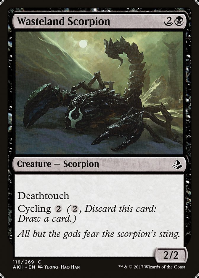 This Is An Image Of The Magic The Gathering Card Wasteland Scorpion From The Set Amonkhet - Designed By Artist Yeong-Hao Han