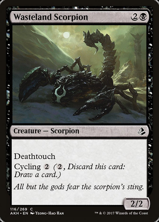 This Is An Image Of The Magic The Gathering Card Wasteland Scorpion From The Set Amonkhet - Designed By Artist Yeong-Hao Han